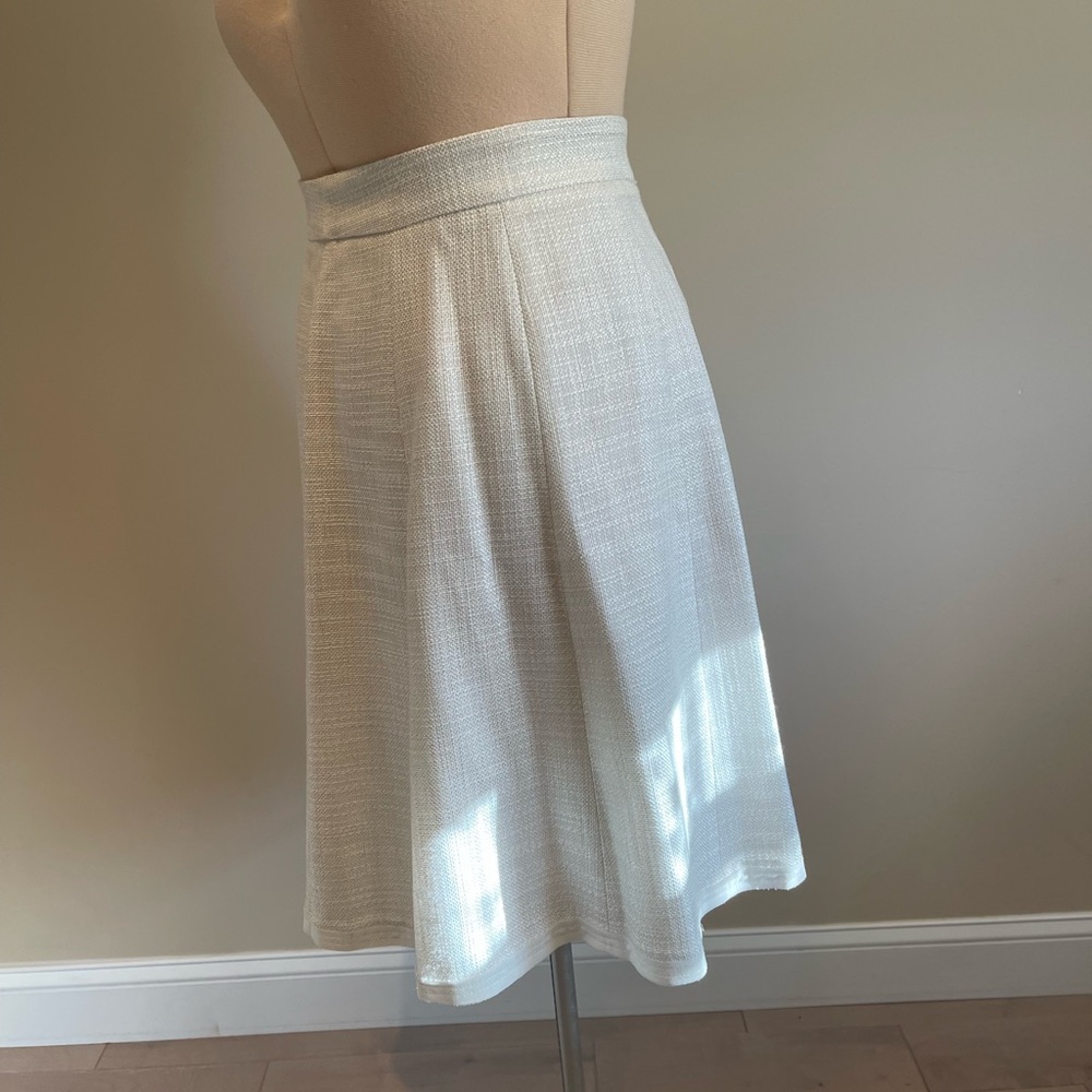 White House Black Market Elegant Cream A-Line Skirt